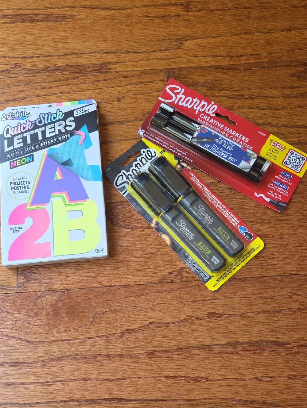 Sharpie Permanent Markers & Neon Quick-Stick Letters Pack
